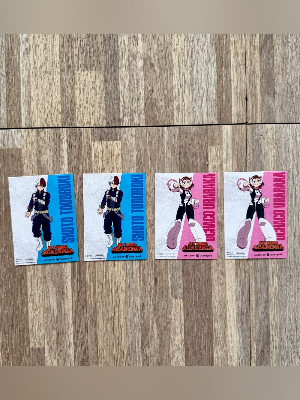 My Hero Academia trading cards Todoroki and Uraraka